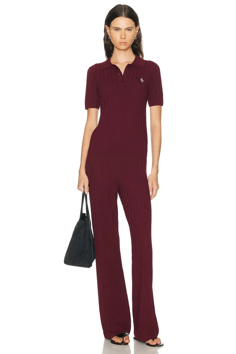 Sporty & Rich Signature Logo Ribbed Pant | Thumbnail 5