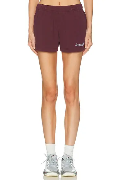 Sporty & Rich Syracuse Embroidered Disco Short | Image 1 Sporty & Rich Syracuse Embroidered Disco Short | Image 1