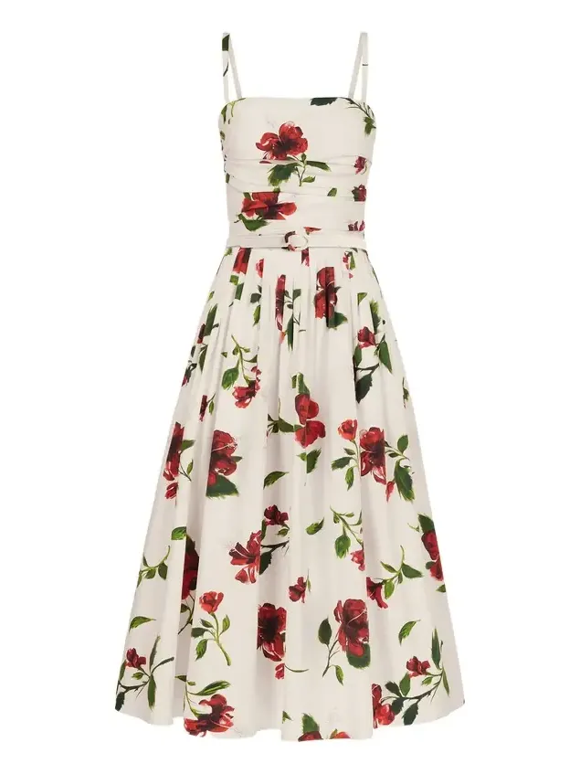 Hibiscus Cotton Poplin Dress Hibiscus Cotton Poplin Dress
