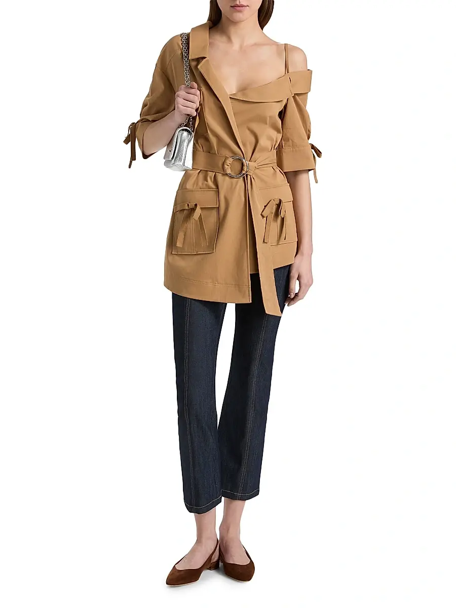 Cinq à Sept Women's Saige Belted Cotton Twill Jacket | Thumbnail 2