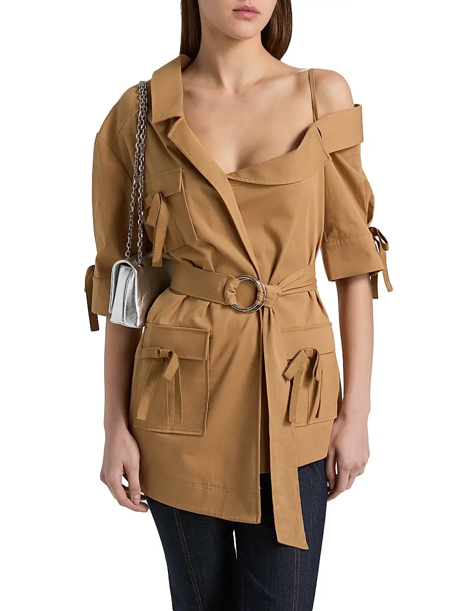 Cinq à Sept Women's Saige Belted Cotton Twill Jacket | Thumbnail 3