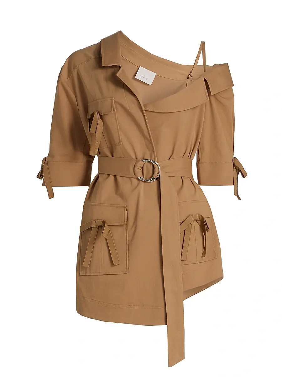 Cinq à Sept Women's Saige Belted Cotton Twill Jacket - Sandalwood - Size 16 | Image 1 Cinq à Sept Women's Saige Belted Cotton Twill Jacket - Sandalwood - Size 16 | Image 1