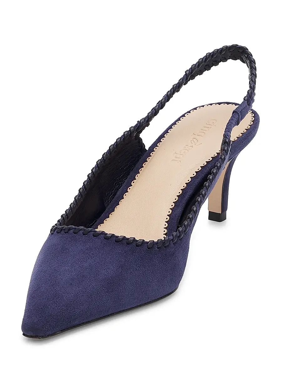 Cinq à Sept Women's Sylvie 65MM Suede Slingback Pumps | Thumbnail 2