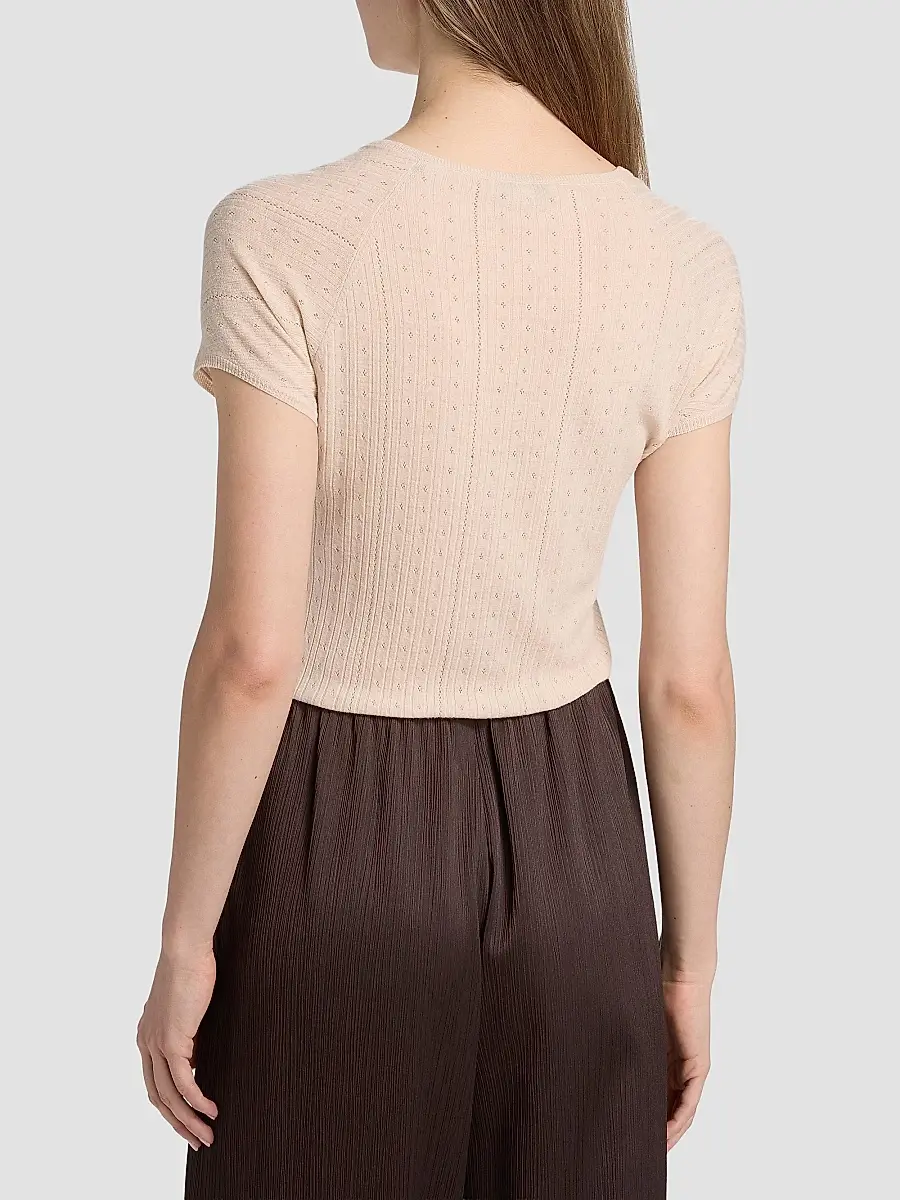 Vince Women's Pointelle Wool T-Shirt | Thumbnail 5 Vince Women's Pointelle Wool T-Shirt | Thumbnail 5