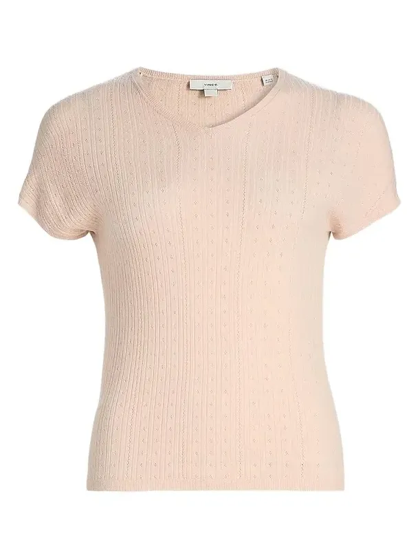 Women's Pointelle Wool T-Shirt