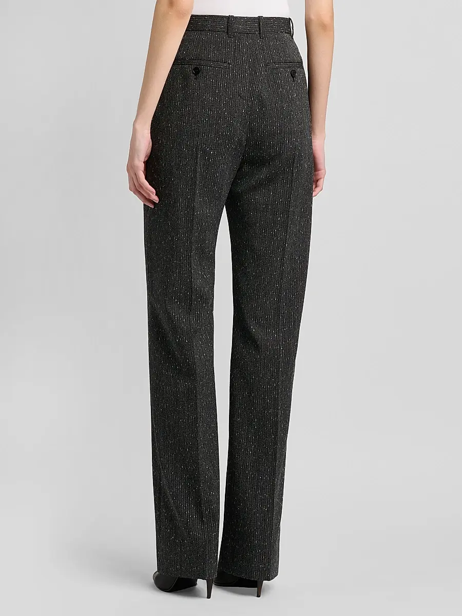 Alexander McQueen Women's Speckled Wool Slim-Fit Straight-Leg Trousers | Thumbnail 5 Alexander McQueen Women's Speckled Wool Slim-Fit Straight-Leg Trousers | Thumbnail 5