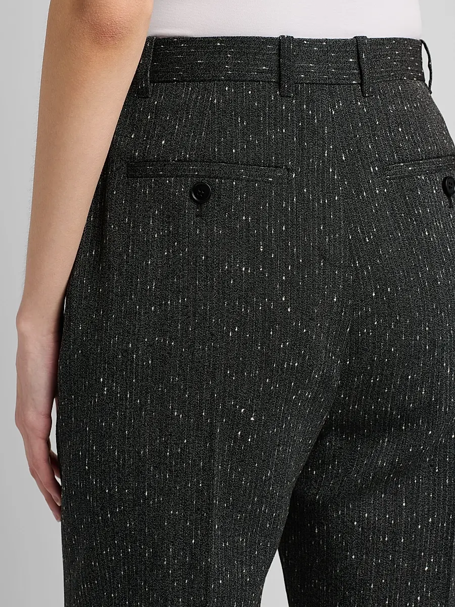 Alexander McQueen Women's Speckled Wool Slim-Fit Straight-Leg Trousers | Thumbnail 6 Alexander McQueen Women's Speckled Wool Slim-Fit Straight-Leg Trousers | Thumbnail 6