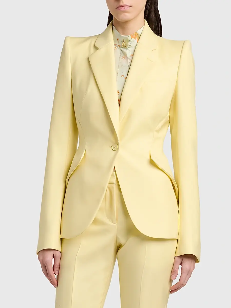 Alexander McQueen Women's Wool One-Button Blazer | Thumbnail 3 Alexander McQueen Women's Wool One-Button Blazer | Thumbnail 3