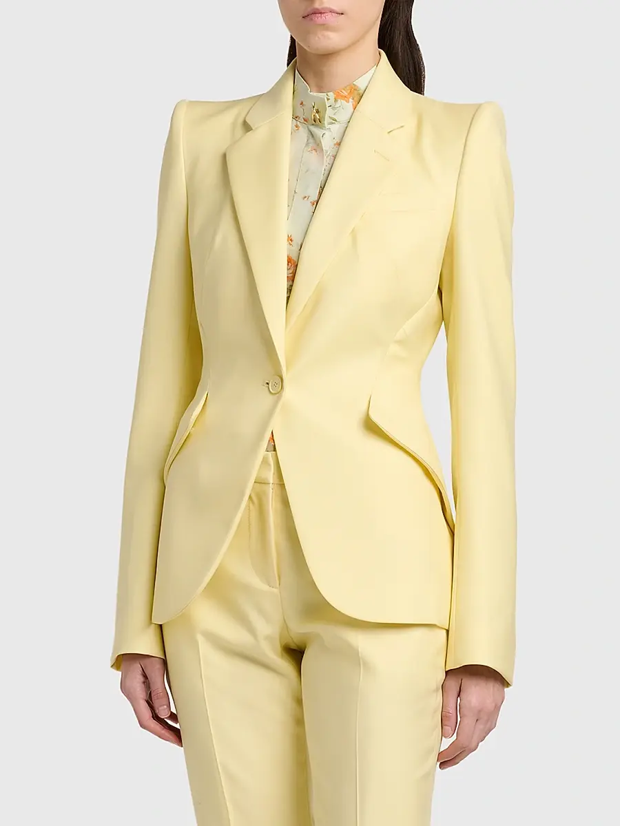 Alexander McQueen Women's Wool One-Button Blazer | Thumbnail 4 Alexander McQueen Women's Wool One-Button Blazer | Thumbnail 4