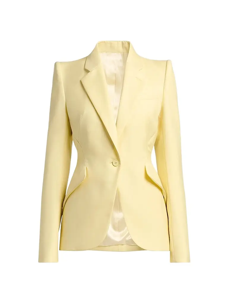 McQueen Women's Wool One-Button Blazer - Sherbet | Image 1 McQueen Women's Wool One-Button Blazer - Sherbet | Image 1