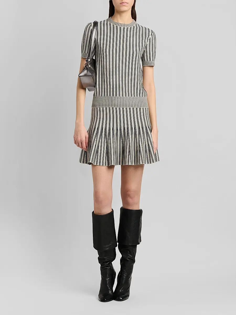 Alexander McQueen Women's Jacquard Striped Flounce Mini Skrt | Thumbnail 2 Alexander McQueen Women's Jacquard Striped Flounce Mini Skrt | Thumbnail 2