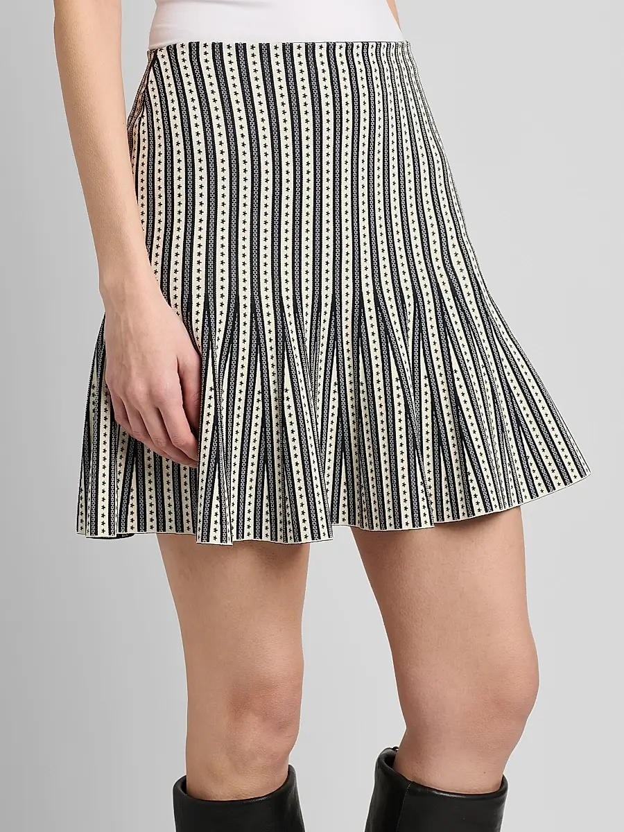 Alexander McQueen Women's Jacquard Striped Flounce Mini Skrt | Thumbnail 6 Alexander McQueen Women's Jacquard Striped Flounce Mini Skrt | Thumbnail 6