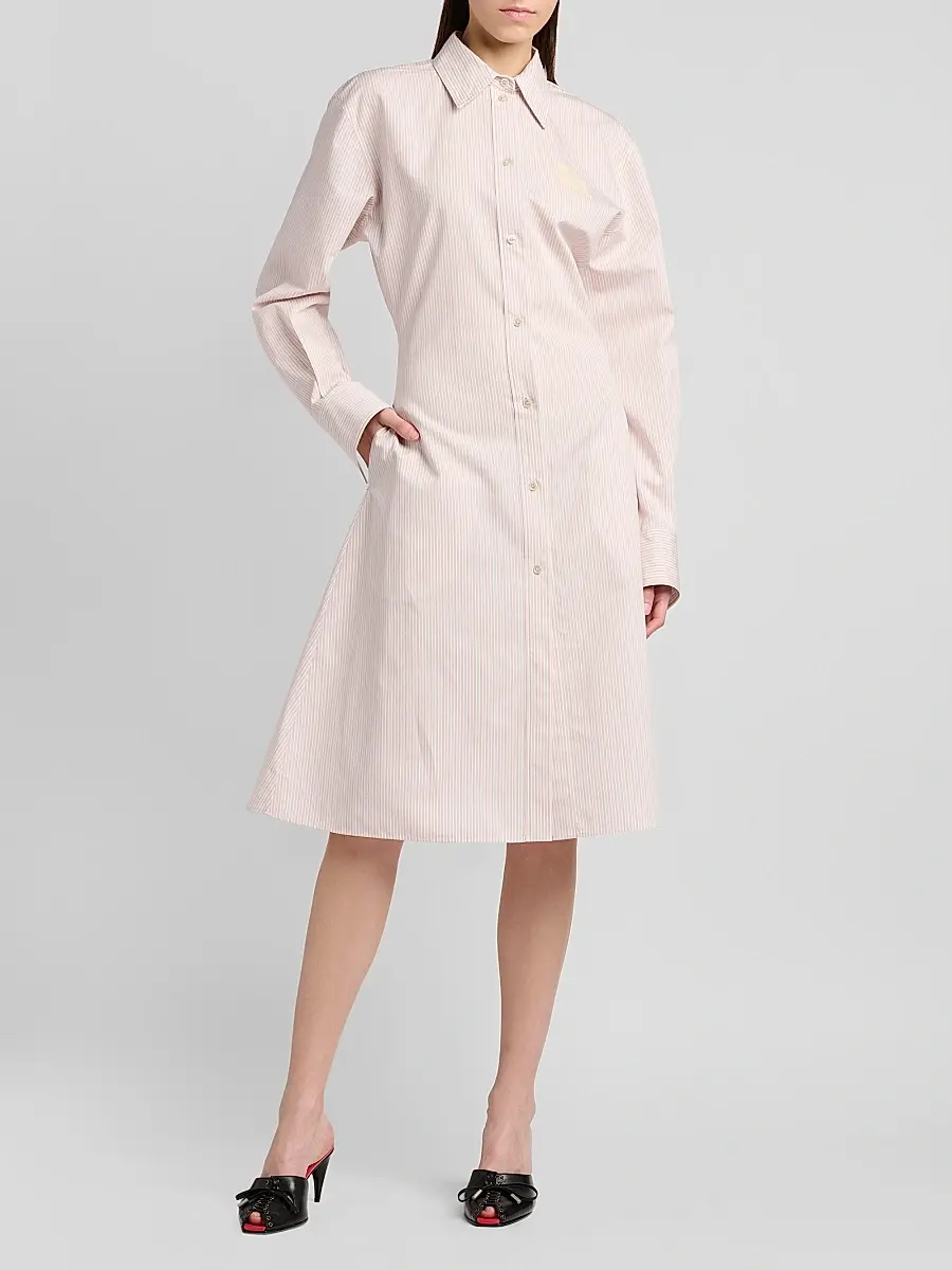 Alexander McQueen Women's Striped Cotton-Silk Lace-Up Shirtdress | Thumbnail 3 Alexander McQueen Women's Striped Cotton-Silk Lace-Up Shirtdress | Thumbnail 3