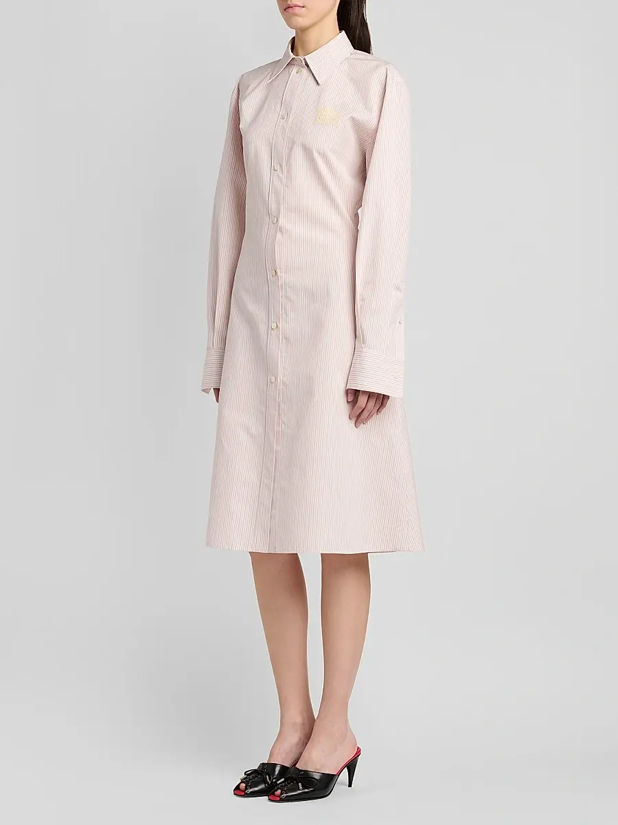Alexander McQueen Women's Striped Cotton-Silk Lace-Up Shirtdress | Thumbnail 4 Alexander McQueen Women's Striped Cotton-Silk Lace-Up Shirtdress | Thumbnail 4