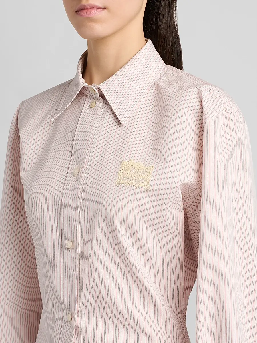 Alexander McQueen Women's Striped Cotton-Silk Lace-Up Shirtdress | Thumbnail 6 Alexander McQueen Women's Striped Cotton-Silk Lace-Up Shirtdress | Thumbnail 6