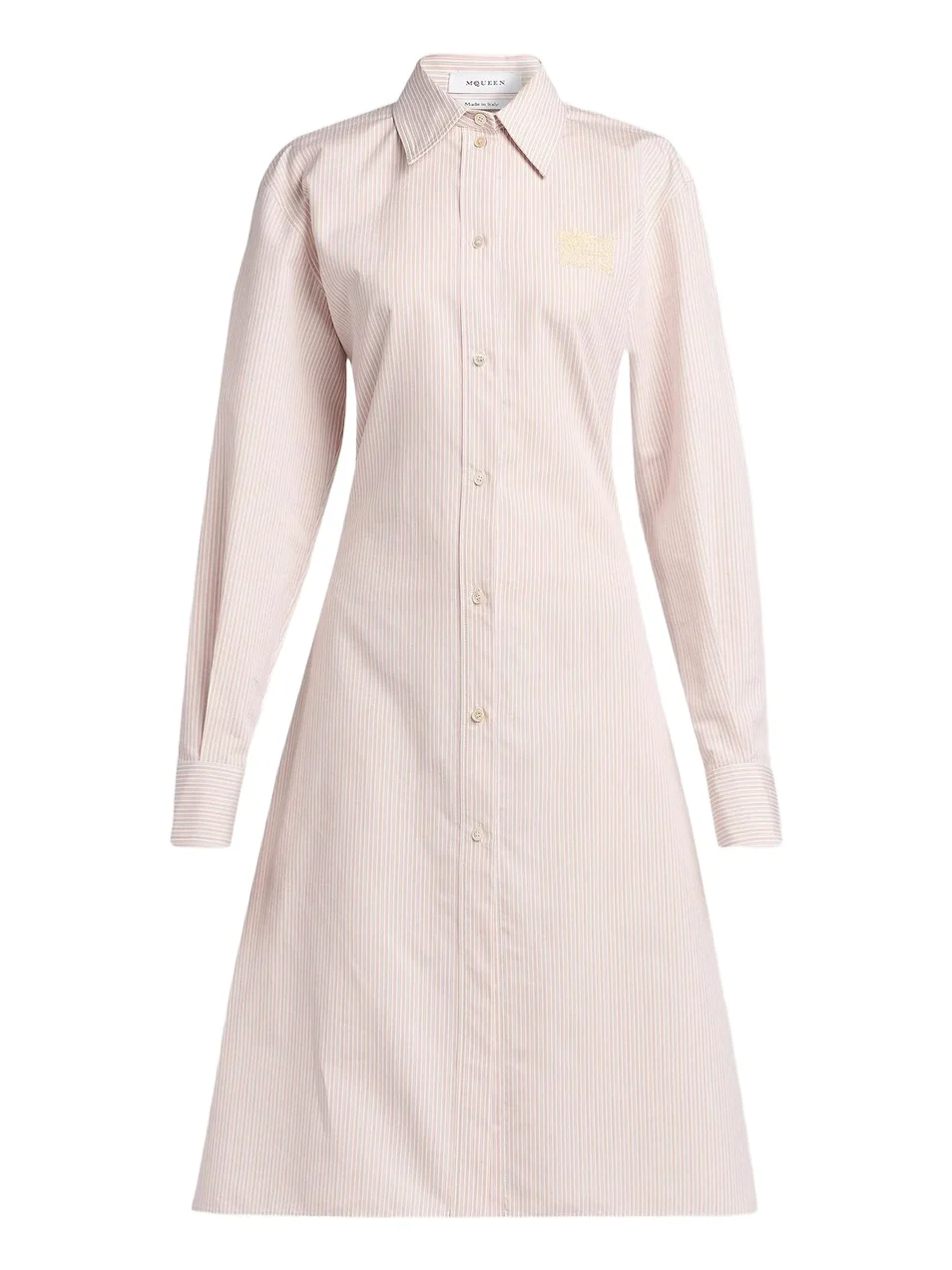 Alexander McQueen Women's Striped Cotton-Silk Lace-Up Shirtdress