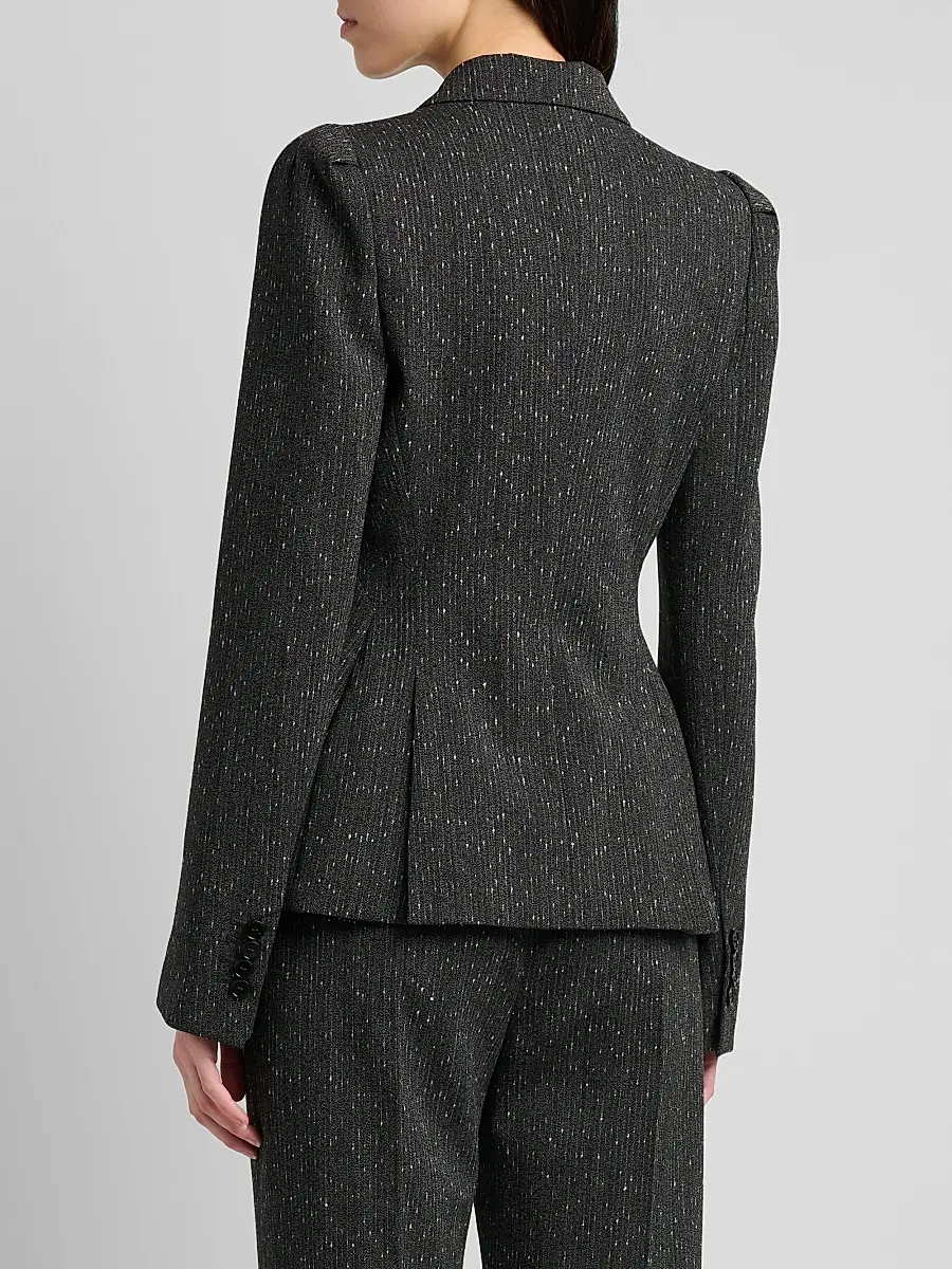Alexander McQueen Women's Speckled Wool One-Button Blazer | Thumbnail 5 Alexander McQueen Women's Speckled Wool One-Button Blazer | Thumbnail 5