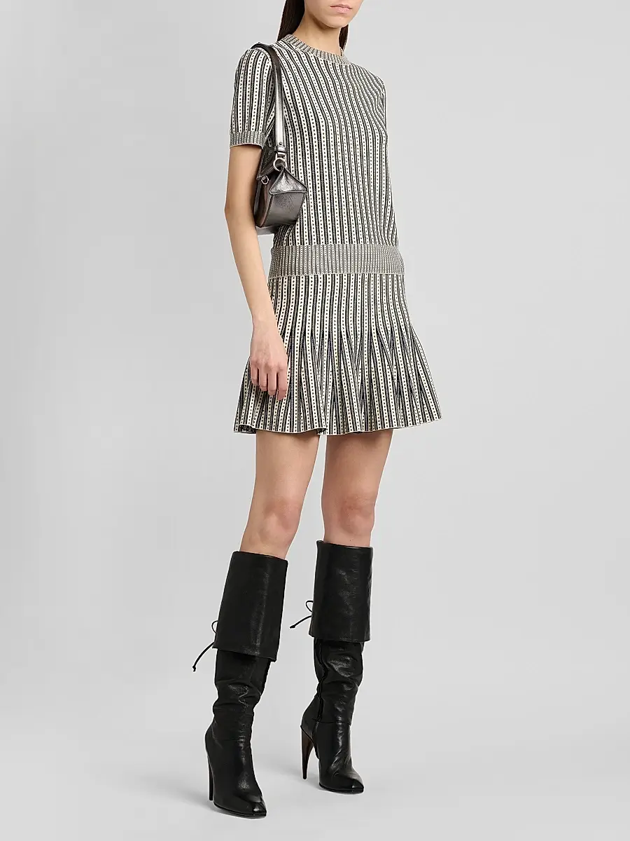 Alexander McQueen Women's Jacquard Striped Crewneck Top | Thumbnail 2 Alexander McQueen Women's Jacquard Striped Crewneck Top | Thumbnail 2