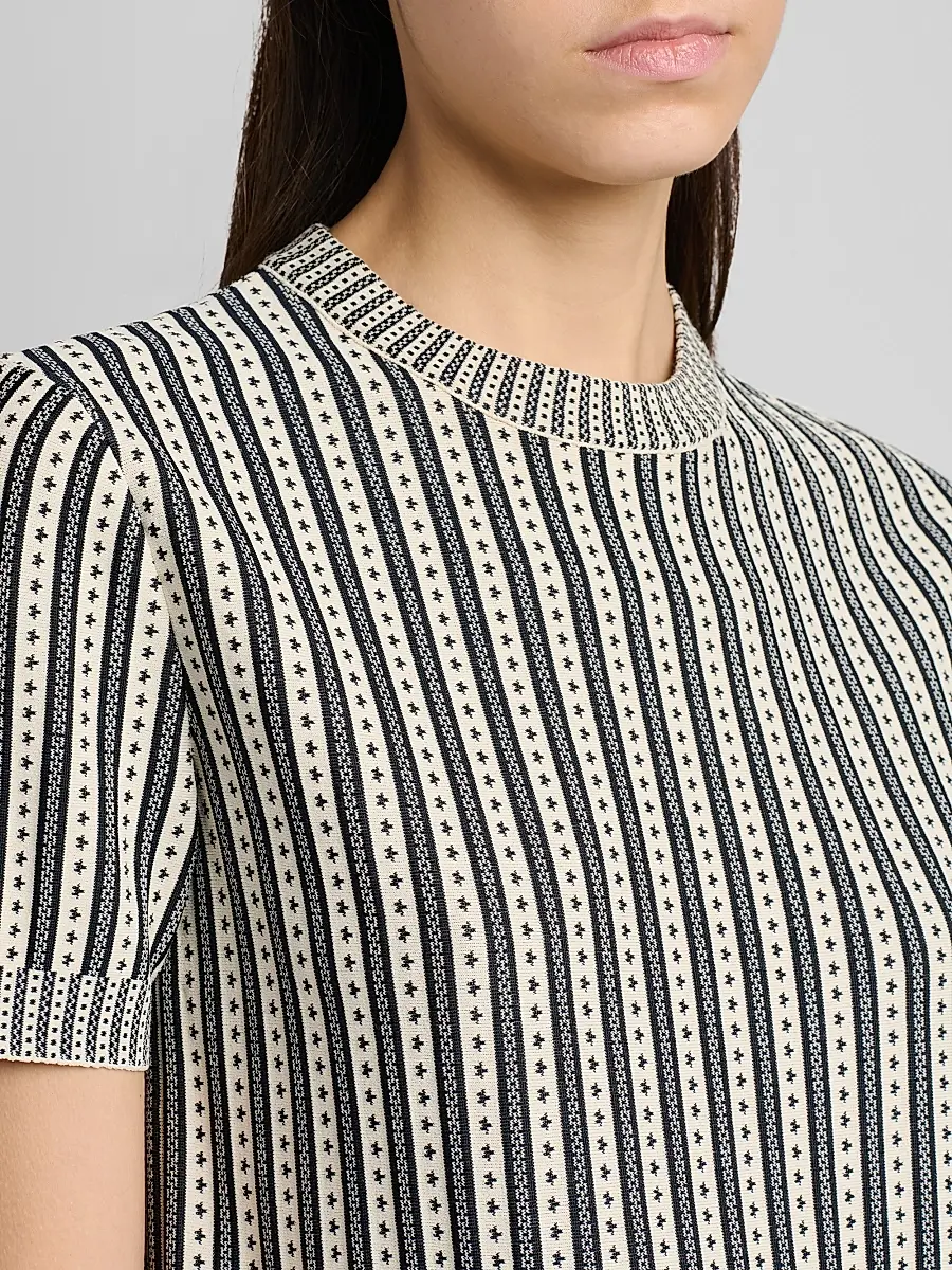 Alexander McQueen Women's Jacquard Striped Crewneck Top | Thumbnail 6 Alexander McQueen Women's Jacquard Striped Crewneck Top | Thumbnail 6