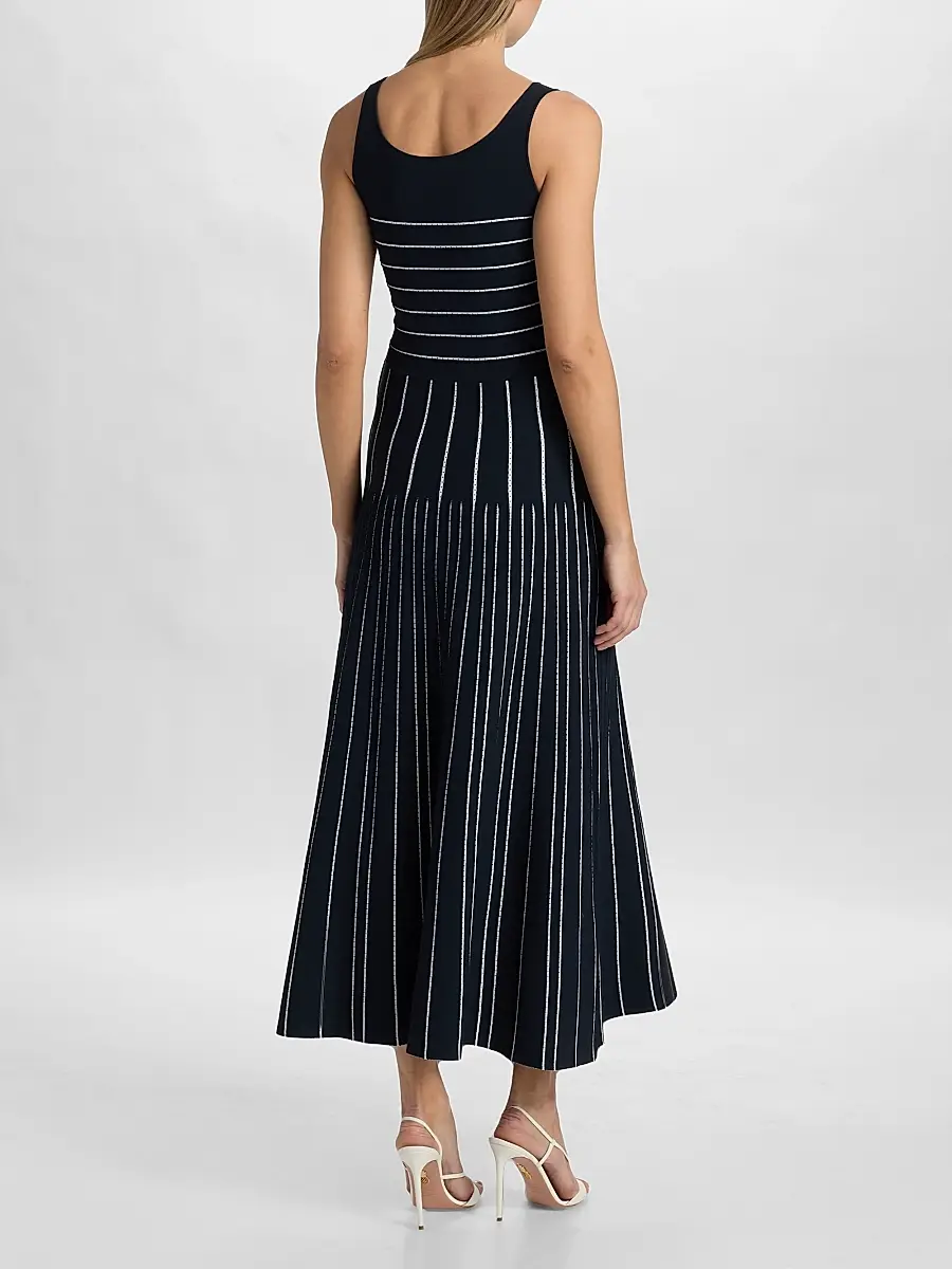 Adam Lippes Women's Gemma Compact Jacqaurd Midi Dress | Thumbnail 5