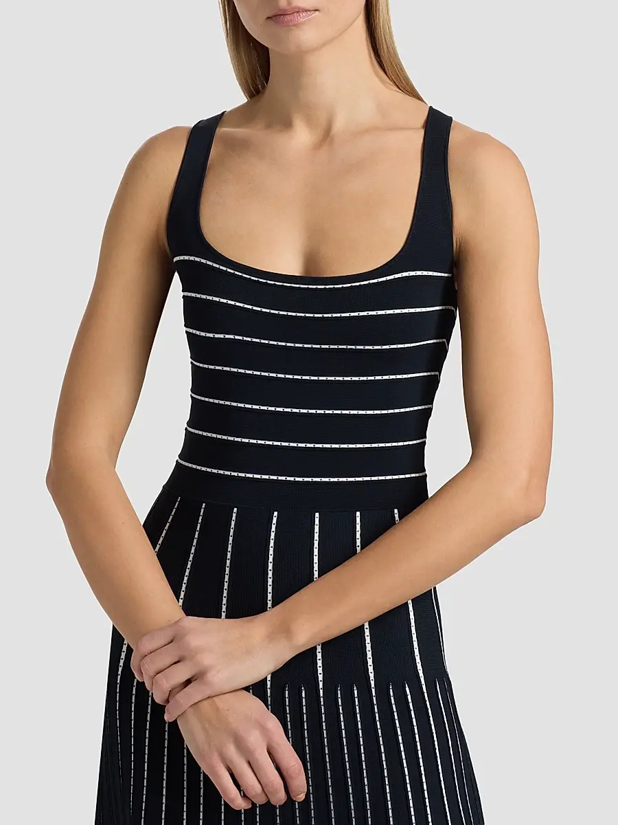 Adam Lippes Women's Gemma Compact Jacqaurd Midi Dress | Thumbnail 6