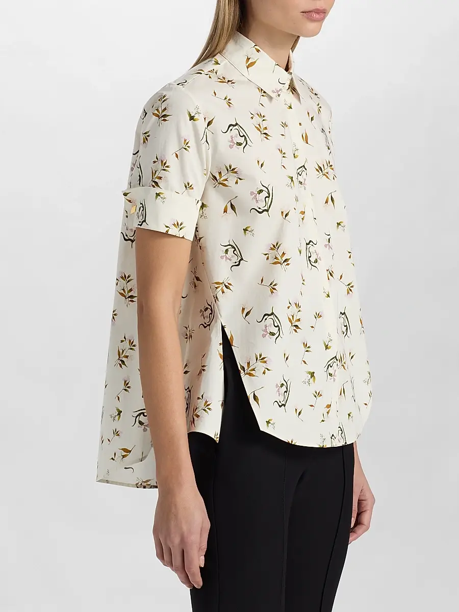 Adam Lippes Women's Charlie Floral Cotton Poplin Top | Thumbnail 4 Adam Lippes Women's Charlie Floral Cotton Poplin Top | Thumbnail 4