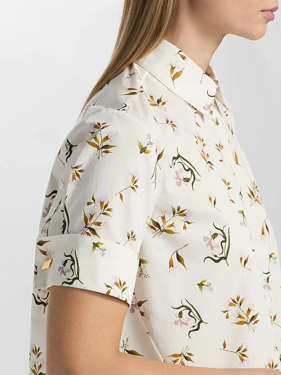 Adam Lippes Women's Charlie Floral Cotton Poplin Top | Thumbnail 6 Adam Lippes Women's Charlie Floral Cotton Poplin Top | Thumbnail 6
