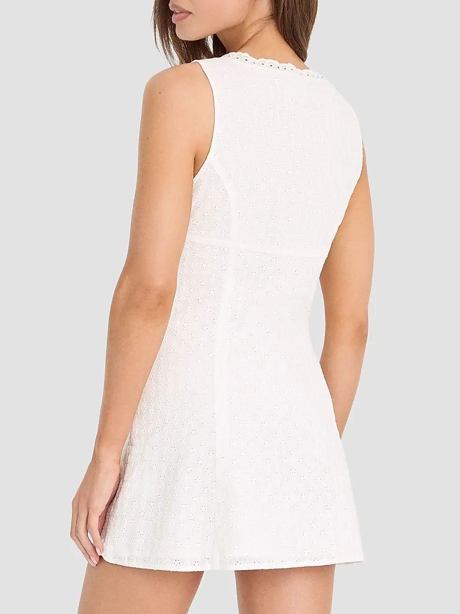 GOOD AMERICAN Women's The Eyelet Cotton Mini Dress | Thumbnail 2 GOOD AMERICAN Women's The Eyelet Cotton Mini Dress | Thumbnail 2