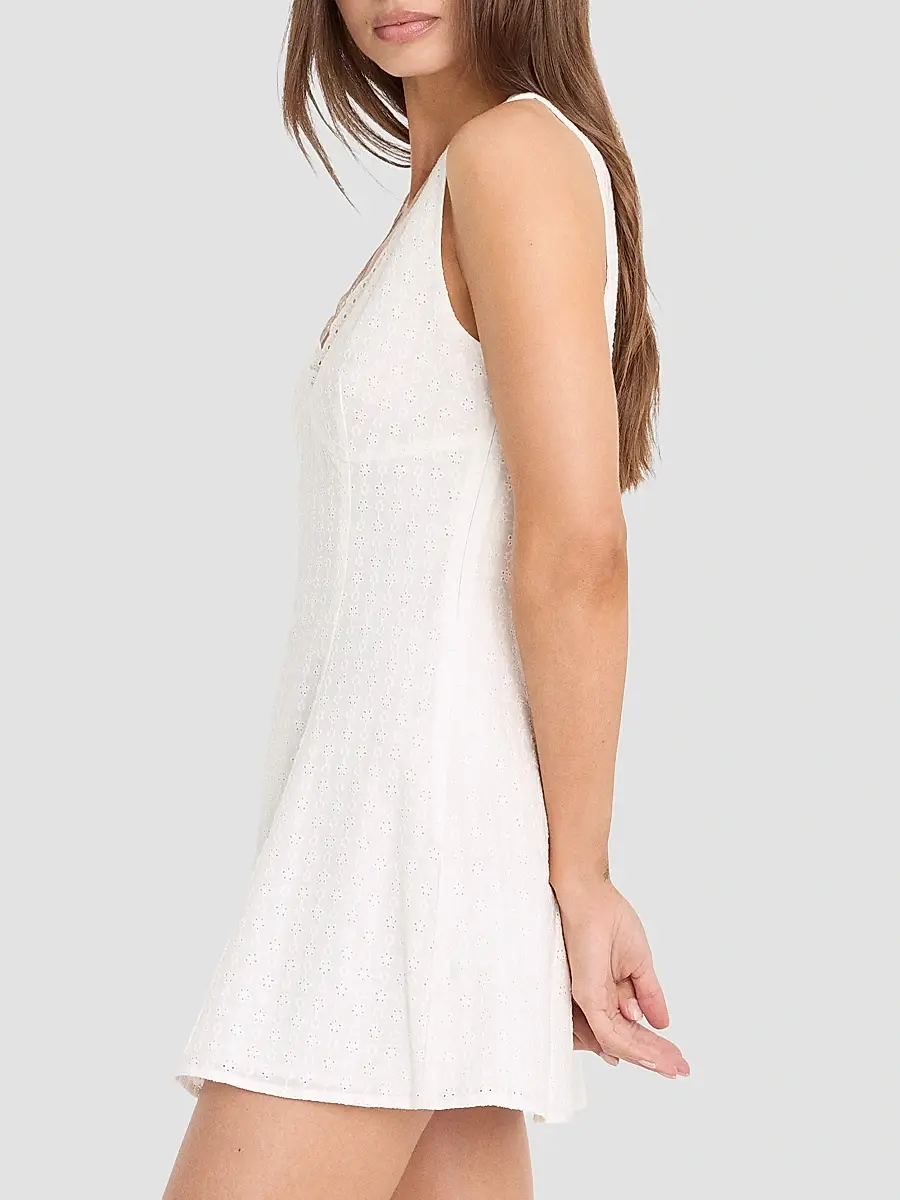 GOOD AMERICAN Women's The Eyelet Cotton Mini Dress | Thumbnail 3 GOOD AMERICAN Women's The Eyelet Cotton Mini Dress | Thumbnail 3