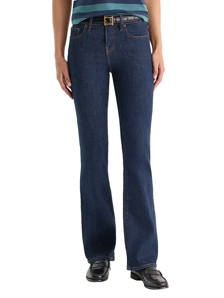 GOOD AMERICAN Women's Good Low Rise Boot-Cut Jeans - Indigo | Image 1 GOOD AMERICAN Women's Good Low Rise Boot-Cut Jeans - Indigo | Image 1