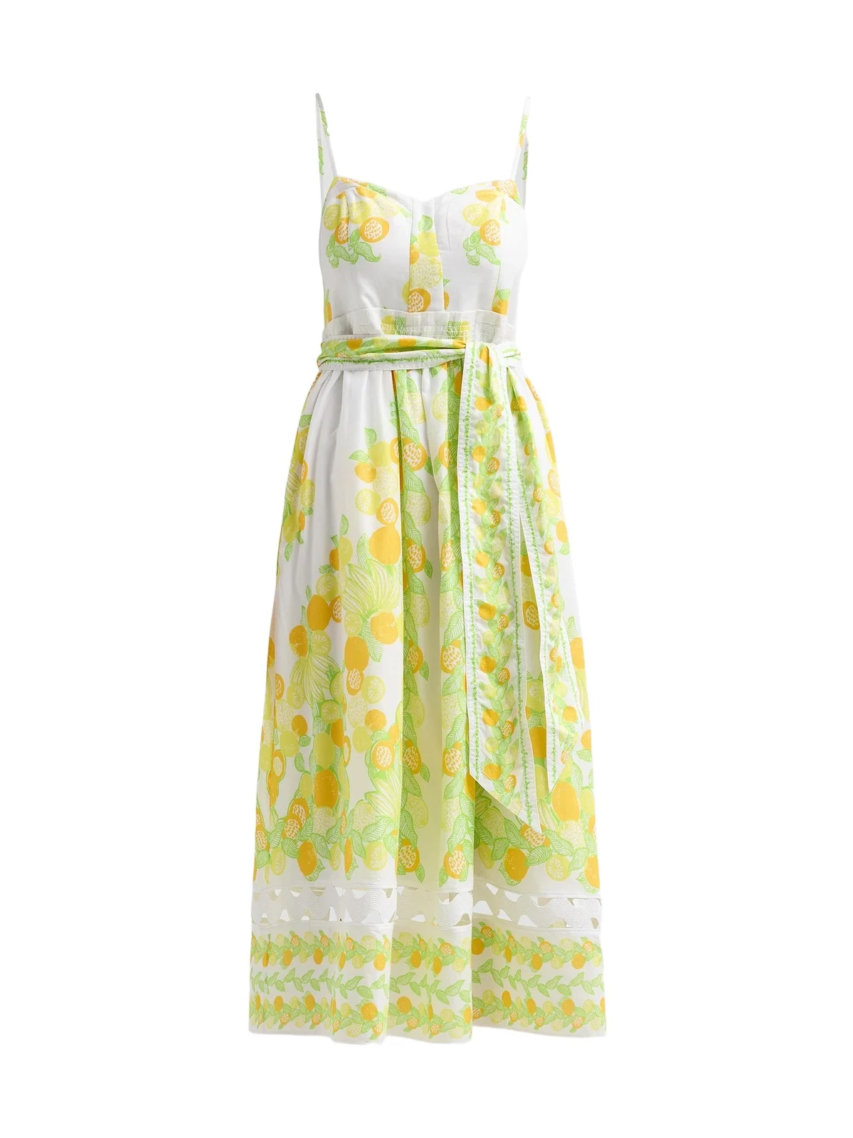 Women's Katina Printed Cotton Tie-Waist Midi Dress Women's Katina Printed Cotton Tie-Waist Midi Dress