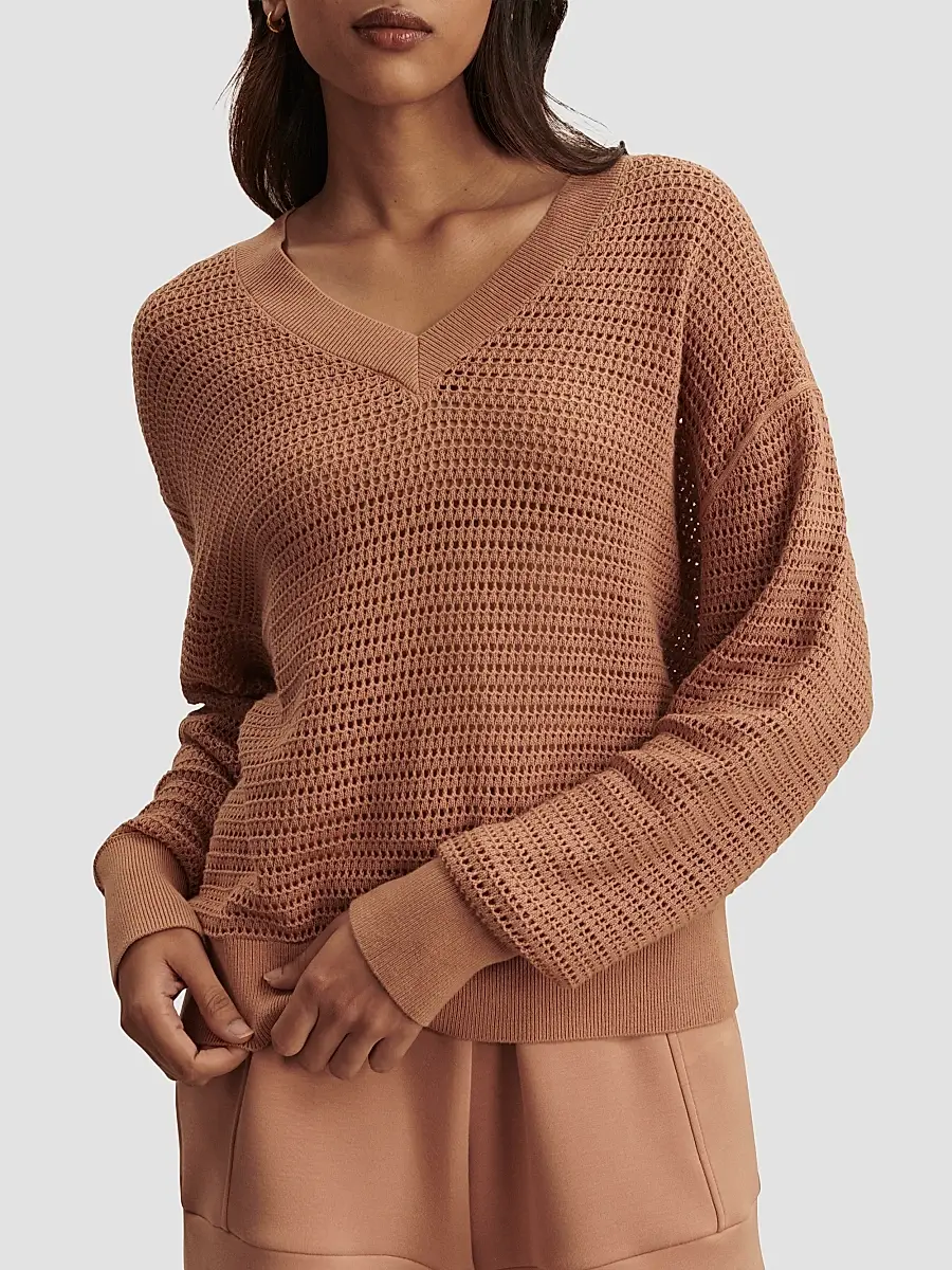 Varley Women's Gaia Open-Knit Cotton Sweater | Thumbnail 3 Varley Women's Gaia Open-Knit Cotton Sweater | Thumbnail 3