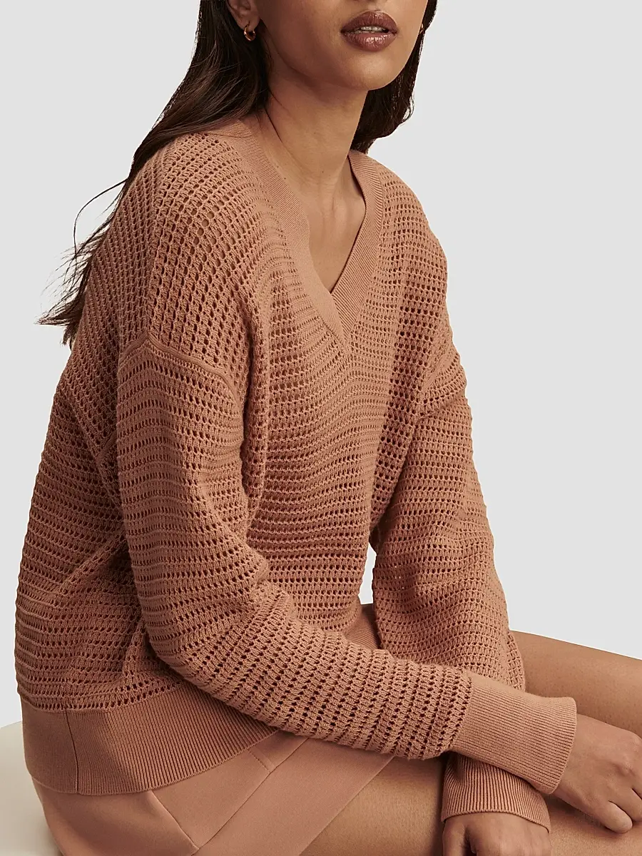 Varley Women's Gaia Open-Knit Cotton Sweater | Thumbnail 8 Varley Women's Gaia Open-Knit Cotton Sweater | Thumbnail 8