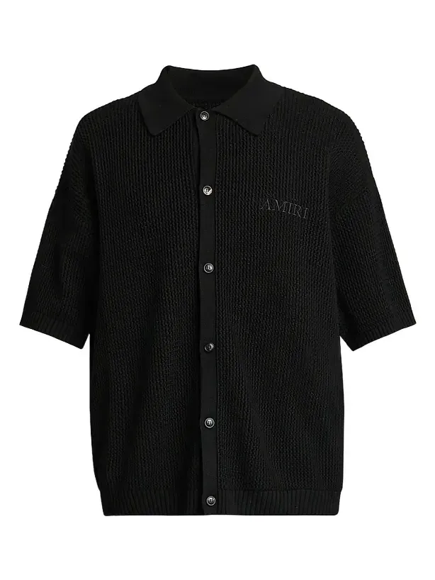 Men's Crochet-Knit Mesh Cotton Shirt Men's Crochet-Knit Mesh Cotton Shirt