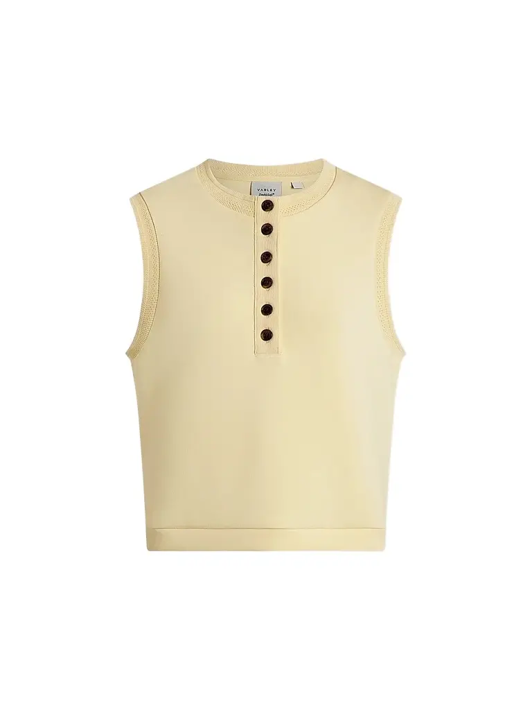 Varley Women's Marla Button-Front Crop Tank - Anise Flower - Size Medium | Image 1 Varley Women's Marla Button-Front Crop Tank - Anise Flower - Size Medium | Image 1