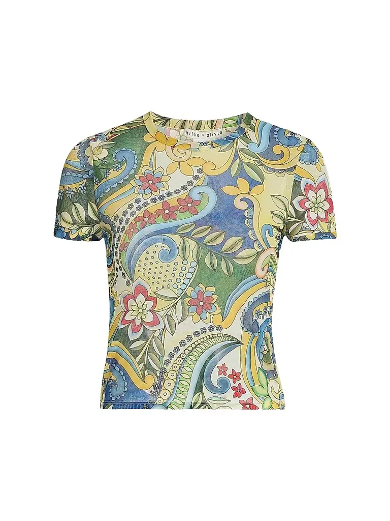 Alice + Olivia Women's Tess Crewneck T-Shirt - Heat Wave - Size Large | Image 1 Alice + Olivia Women's Tess Crewneck T-Shirt - Heat Wave - Size Large | Image 1