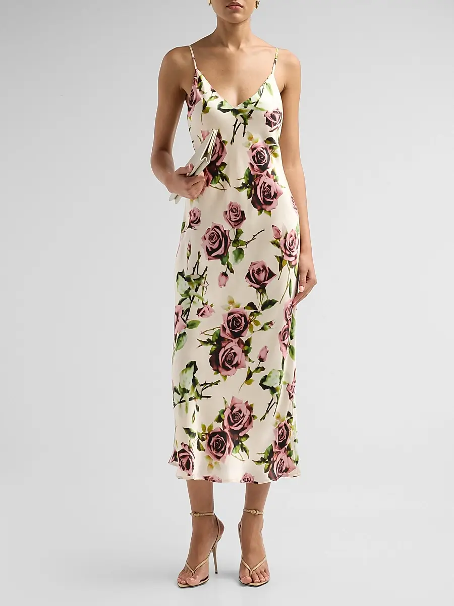 L'Agence Women's Seridie Floral Silk Slip Dress | Thumbnail 2 L'Agence Women's Seridie Floral Silk Slip Dress | Thumbnail 2
