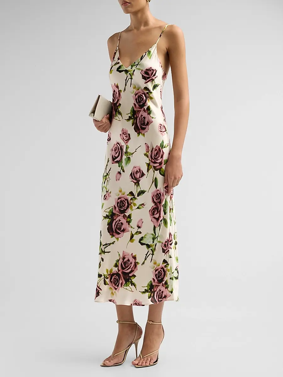 L'Agence Women's Seridie Floral Silk Slip Dress | Thumbnail 4 L'Agence Women's Seridie Floral Silk Slip Dress | Thumbnail 4