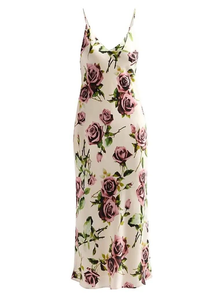 L'Agence Women's Seridie Floral Silk Slip Dress - Ecru Romantic Rose - Size 16 | Image 1 L'Agence Women's Seridie Floral Silk Slip Dress - Ecru Romantic Rose - Size 16 | Image 1