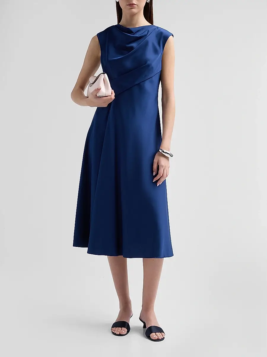Aidan Mattox Women's Crepe Back Satin Midi Dress | Thumbnail 2 Aidan Mattox Women's Crepe Back Satin Midi Dress | Thumbnail 2