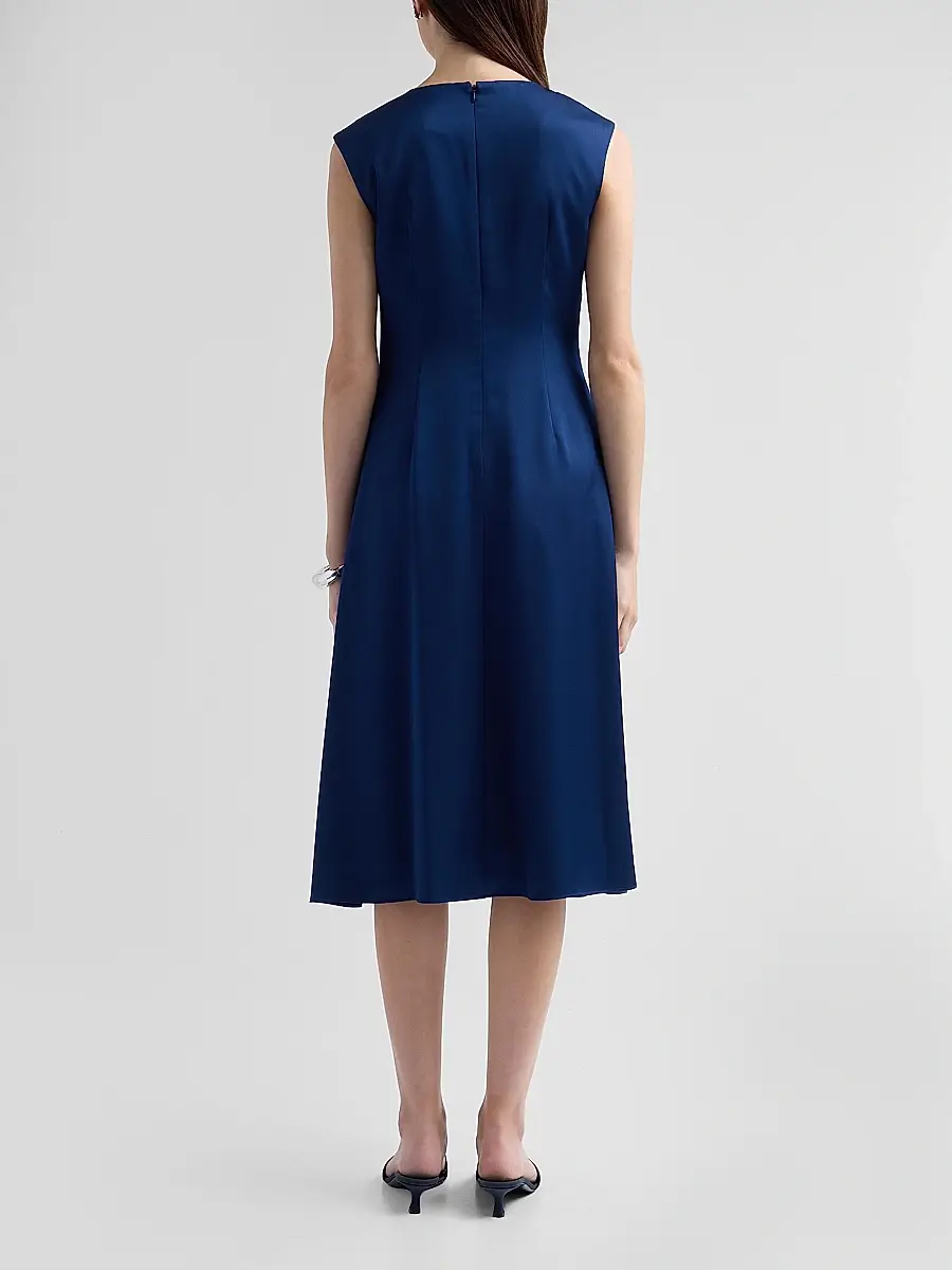Aidan Mattox Women's Crepe Back Satin Midi Dress | Thumbnail 3 Aidan Mattox Women's Crepe Back Satin Midi Dress | Thumbnail 3