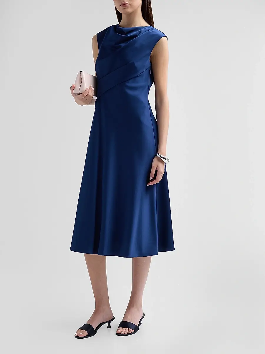 Aidan Mattox Women's Crepe Back Satin Midi Dress | Thumbnail 4 Aidan Mattox Women's Crepe Back Satin Midi Dress | Thumbnail 4