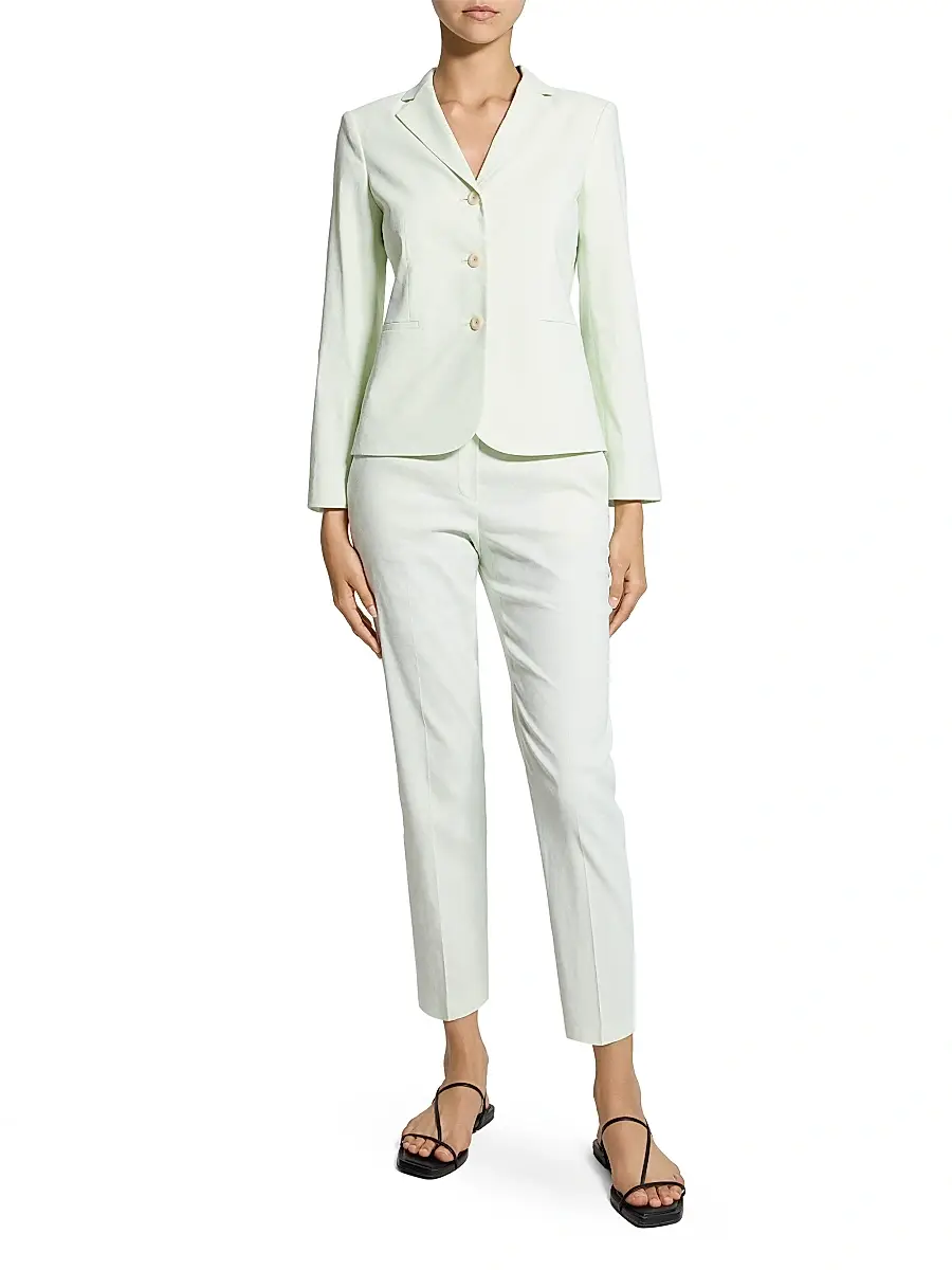 Theory Women's Shrunken Linen-Blend Blazer | Thumbnail 2 Theory Women's Shrunken Linen-Blend Blazer | Thumbnail 2