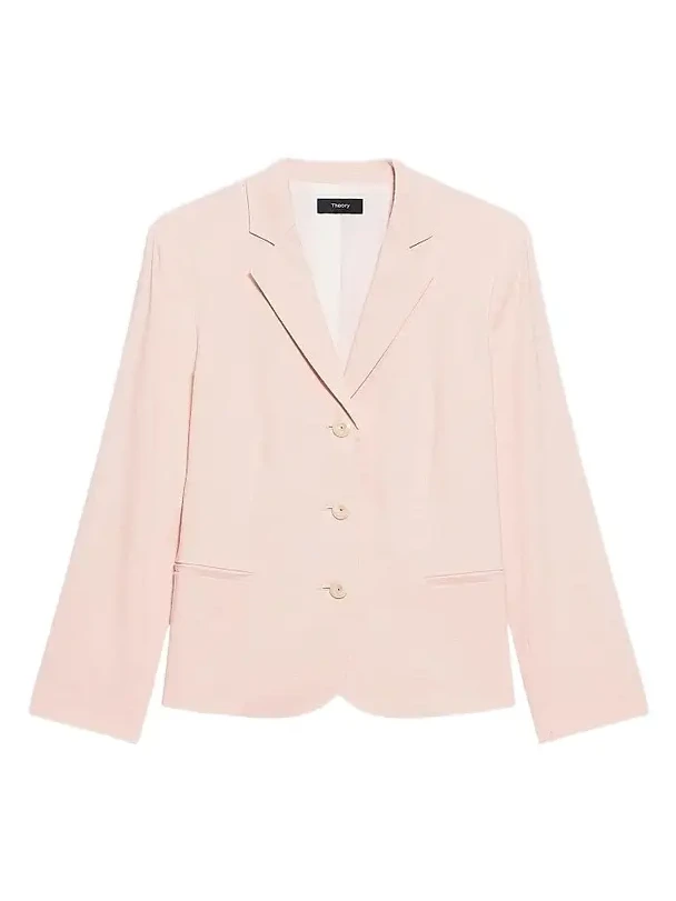 Women's Shrunken Linen-Blend Blazer