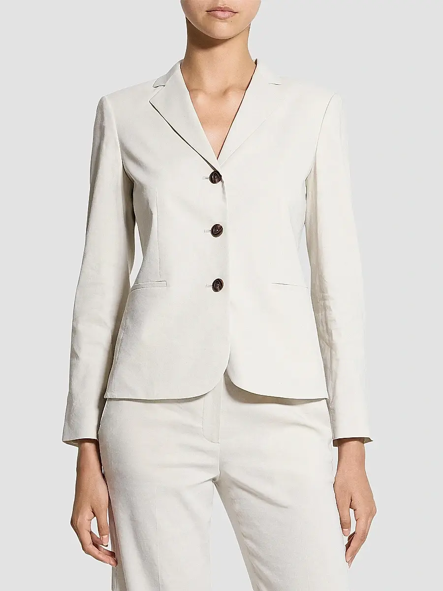 Theory Women's Shrunken Linen-Blend Blazer | Thumbnail 3 Theory Women's Shrunken Linen-Blend Blazer | Thumbnail 3