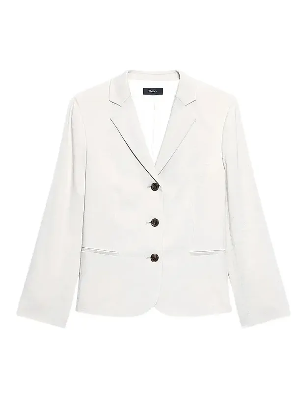 Women's Shrunken Linen-Blend Blazer