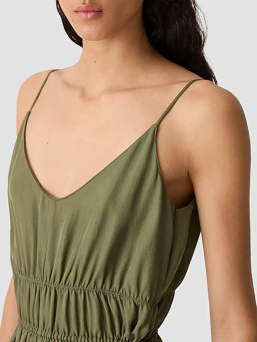 Theory Women's Gathered Tie-Waist Midi-Dress | Thumbnail 5 Theory Women's Gathered Tie-Waist Midi-Dress | Thumbnail 5