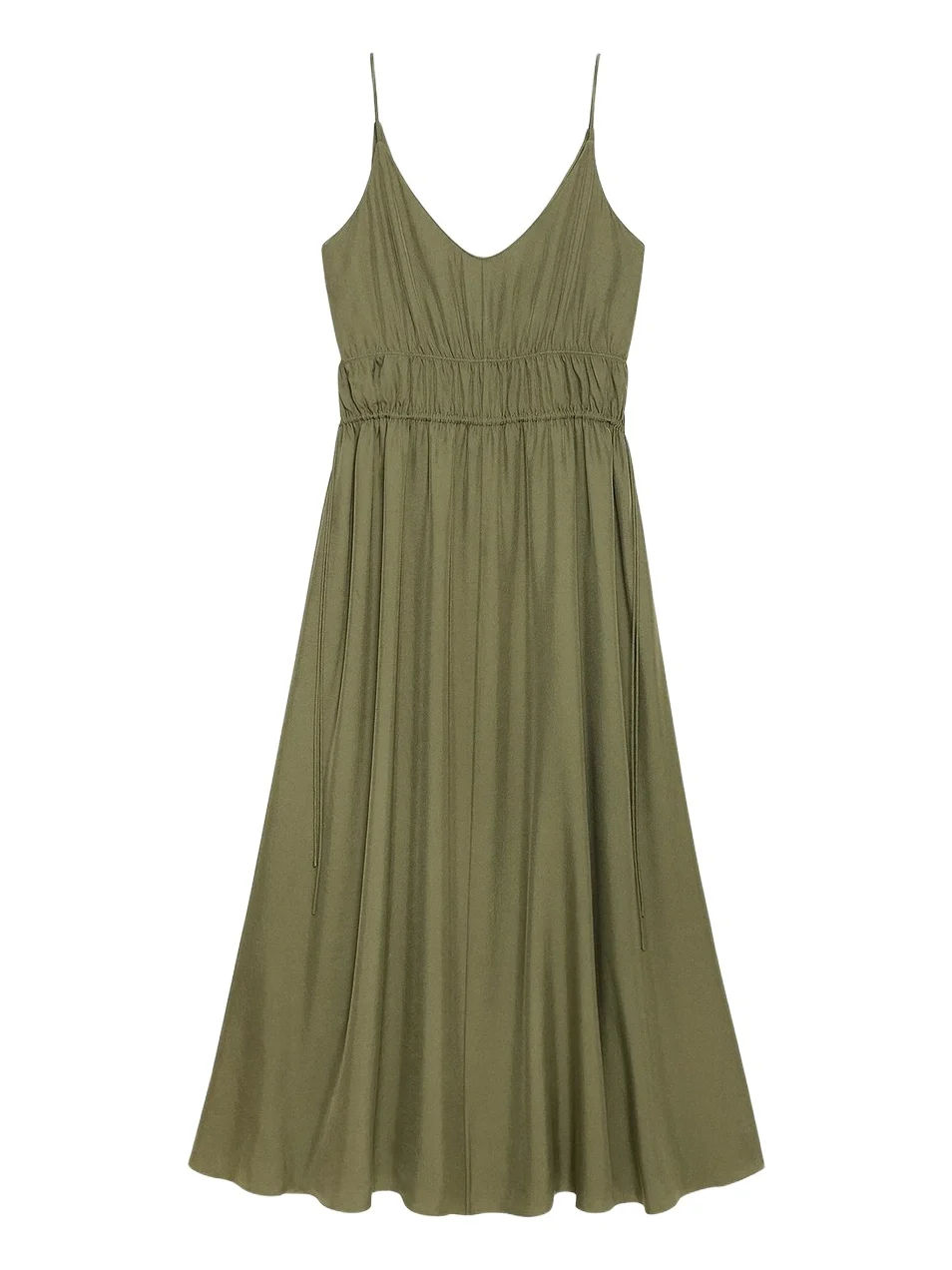 Women's Gathered Tie-Waist Midi-Dress Women's Gathered Tie-Waist Midi-Dress