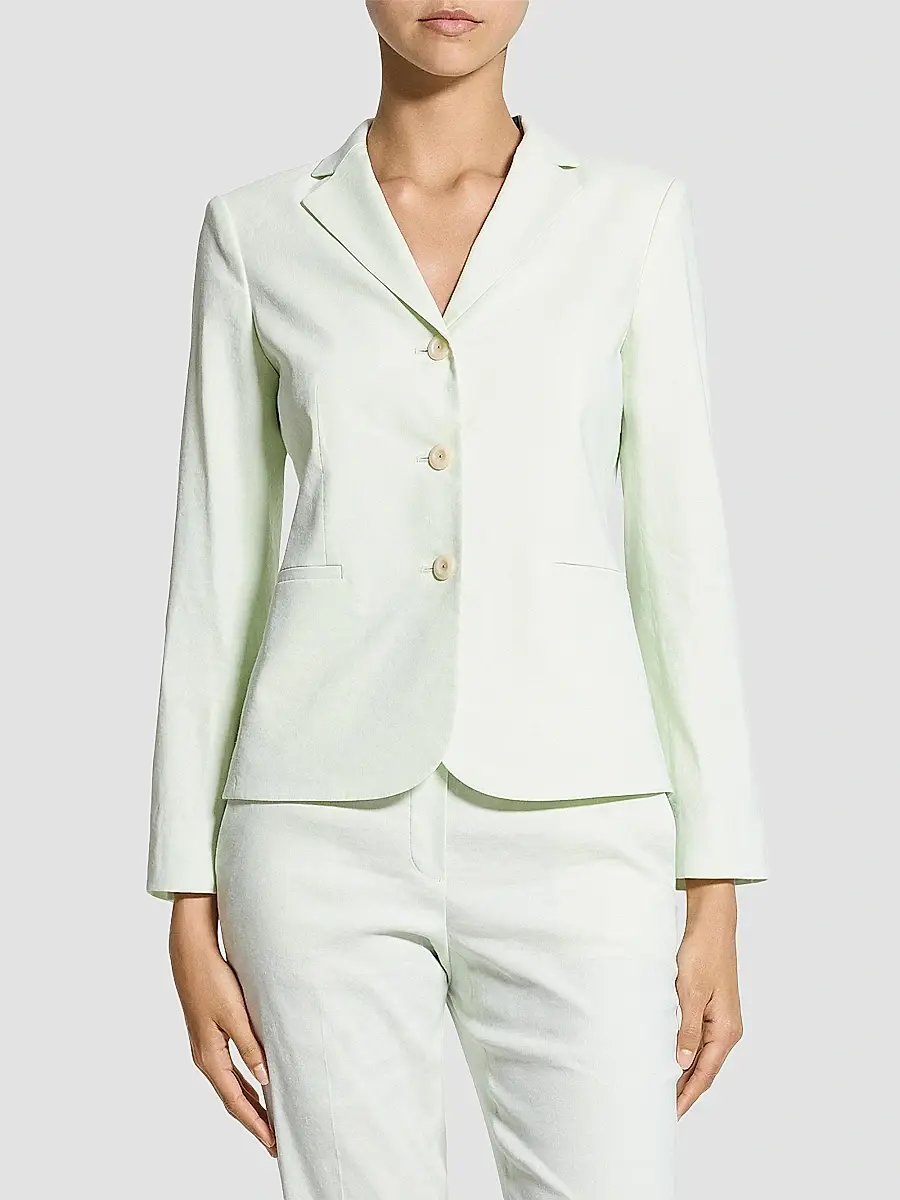 Theory Women's Shrunken Linen-Blend Blazer | Thumbnail 3 Theory Women's Shrunken Linen-Blend Blazer | Thumbnail 3