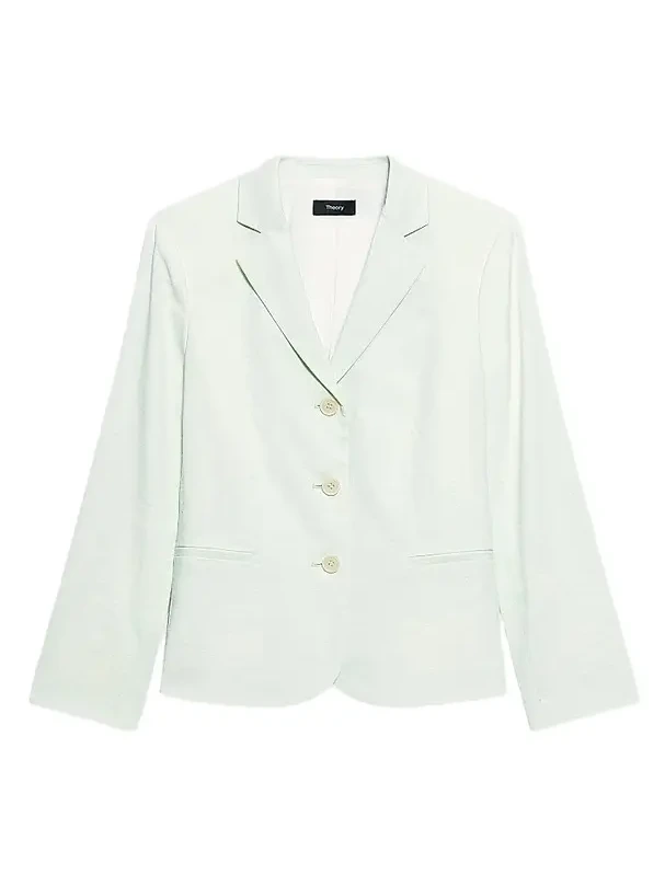 Women's Shrunken Linen-Blend Blazer Women's Shrunken Linen-Blend Blazer